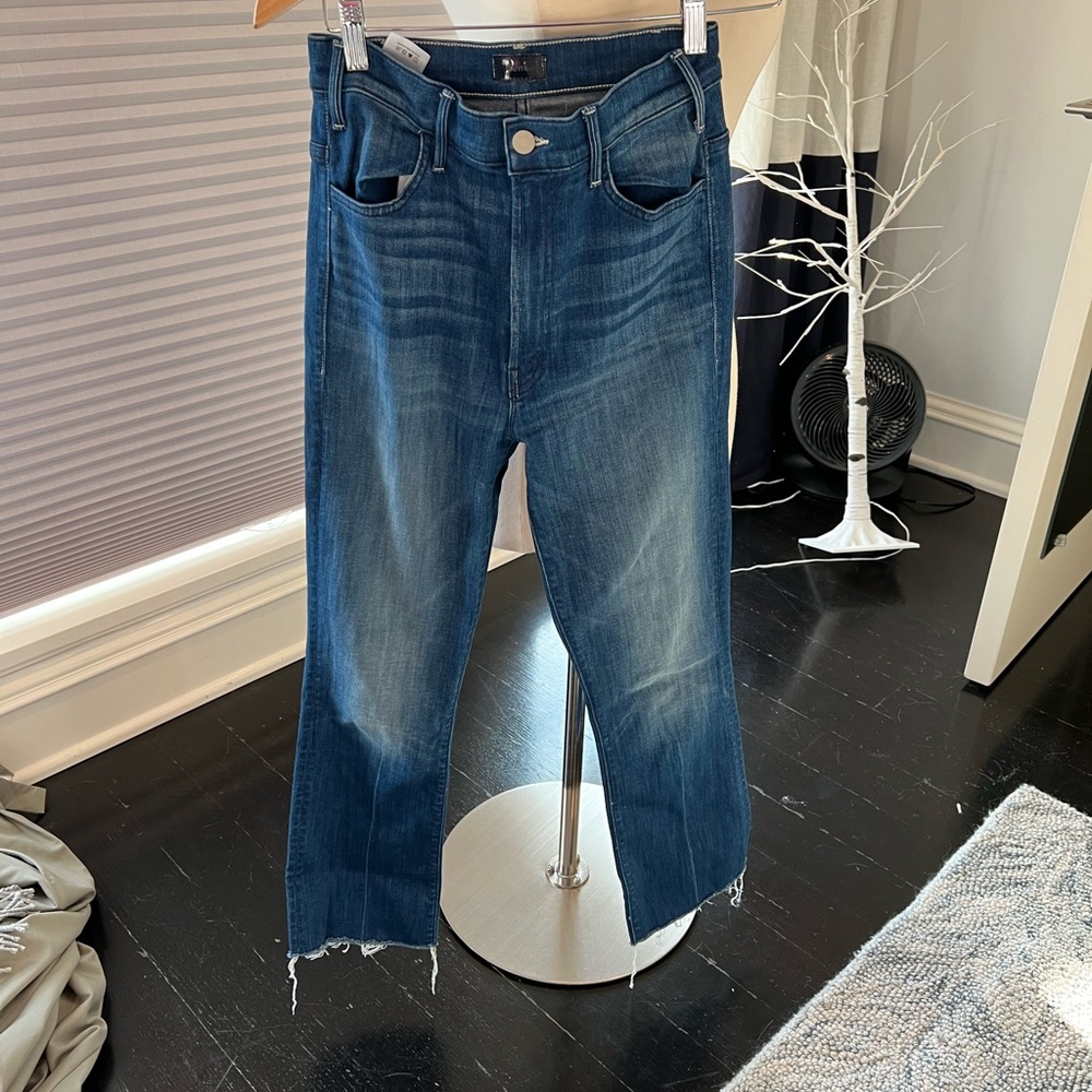 MOTHER hustler ankle fray jeans